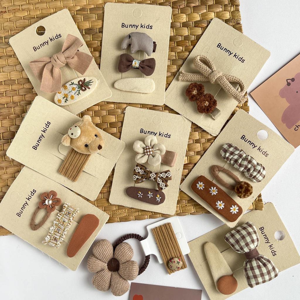 Korean Cartoon Flower Bear Bow Hairpin for Children