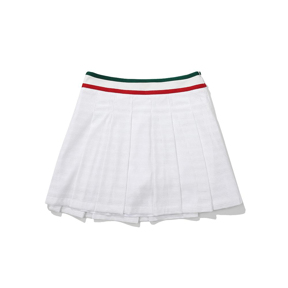MALBON GOLF Tricot Hot Summer Mesh Skirt White (Woman)