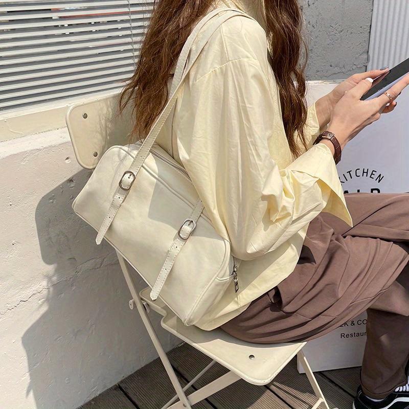 Commuter Shoulder Bags for Women Designer Handbags Pure Color Causal Big Capacity Pillow Underarm Bag
