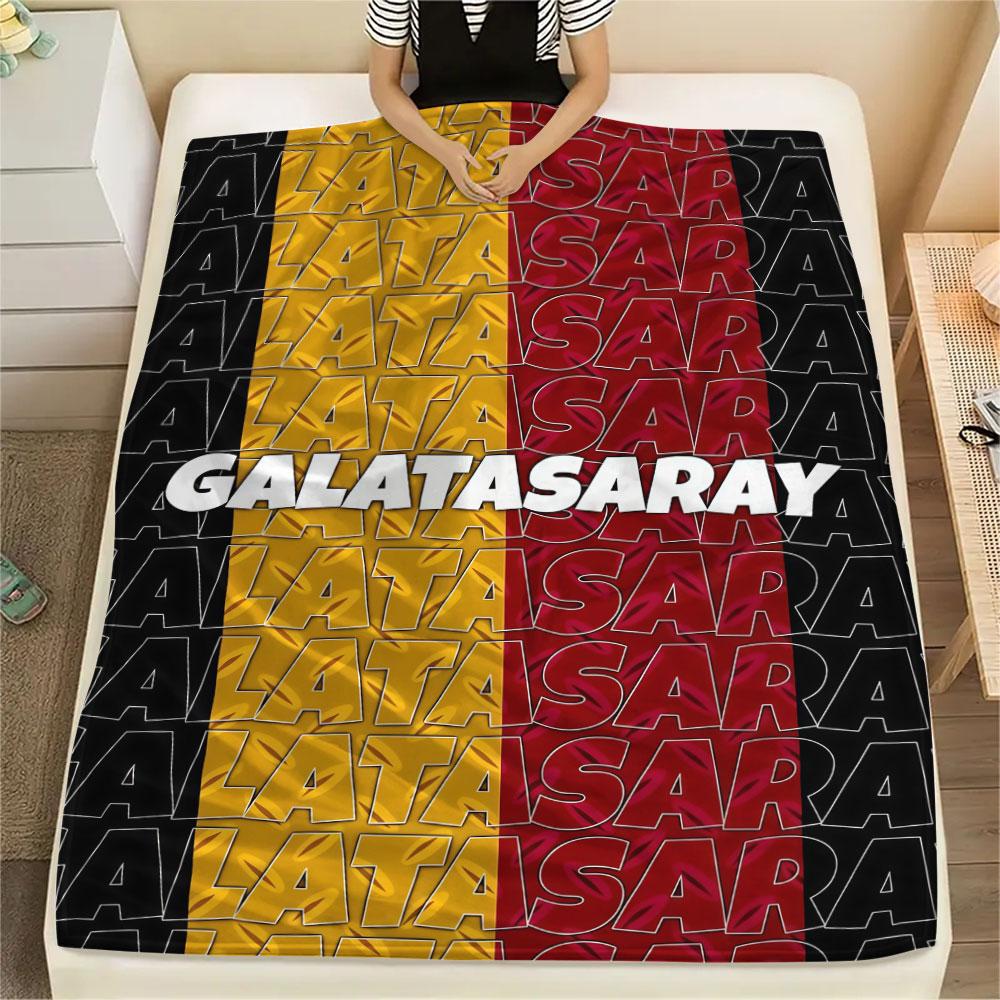 Galatasaray Spor Kulübü Printed Flannel Blanket, soft throw for bedroom sofa, washable, fan merchandise, great gift.