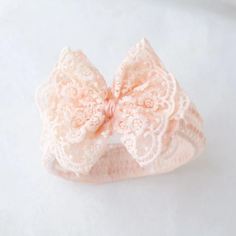Baby Lace Headband Soft Breathable Bow Design Comfortable Head Protection Hair Accessory for Newborn Photography Props