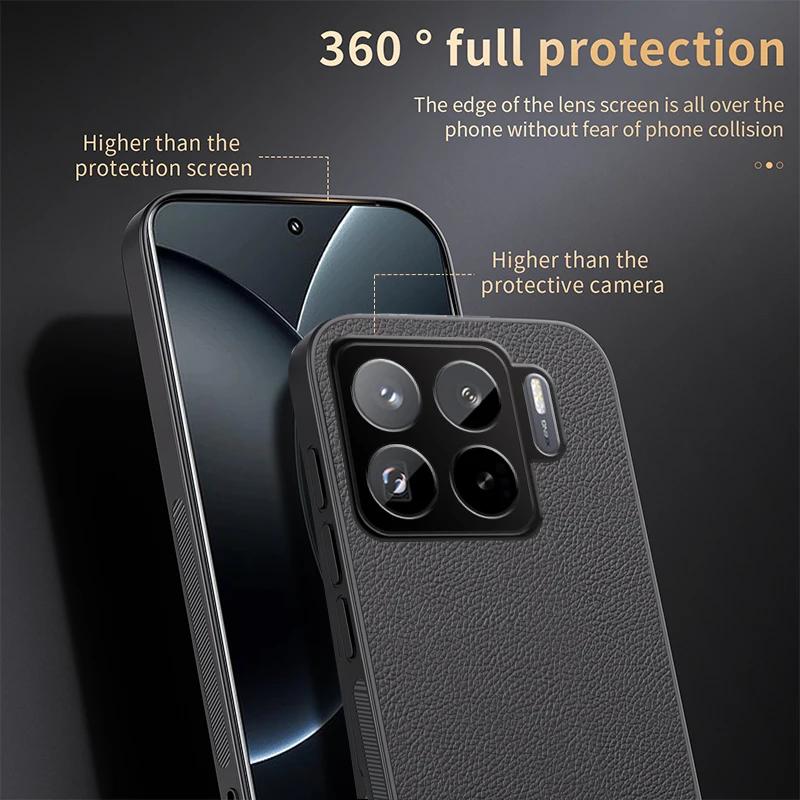 Business Leather Soft Frame Protect Case for Xiaomi 17T 15T 14T Pro Ultra 17 Pro Max Built-in Car Magnetic Solid Color PU Cover