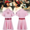 Stylish Girls Baseball Costume Set For Kids Featuring Red Pink Alliance Design