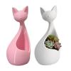 Flowerpot Ornament, with 3D Printed Cat Shape, Compact Size Dual Function Flowerpot And Storage Case for Home Office Desk