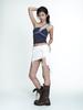 MLK Asymmetrical Lace Drape Skirt (White)