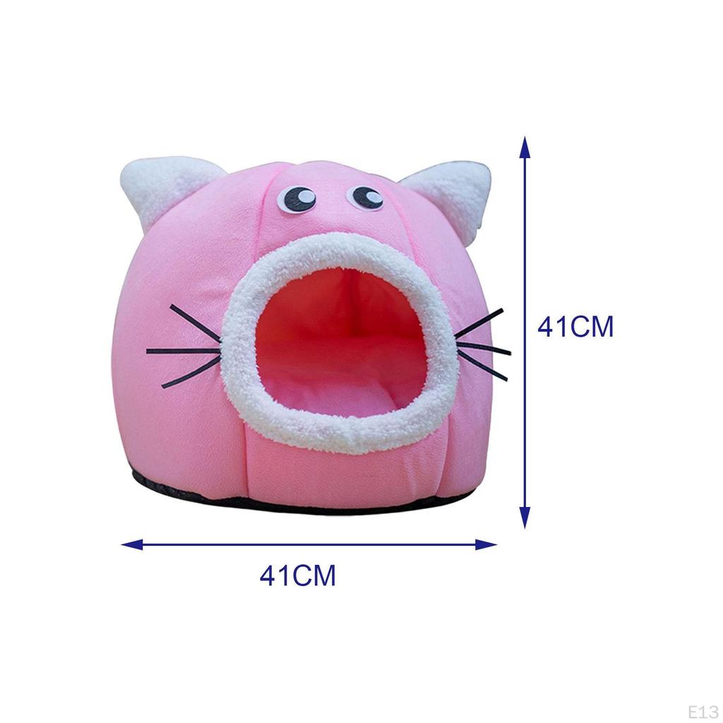 Self Warming 2 In 1 Foldable Cave House Animal Shape Nest Pet Sleeping Bed for Cats and Small Dogs