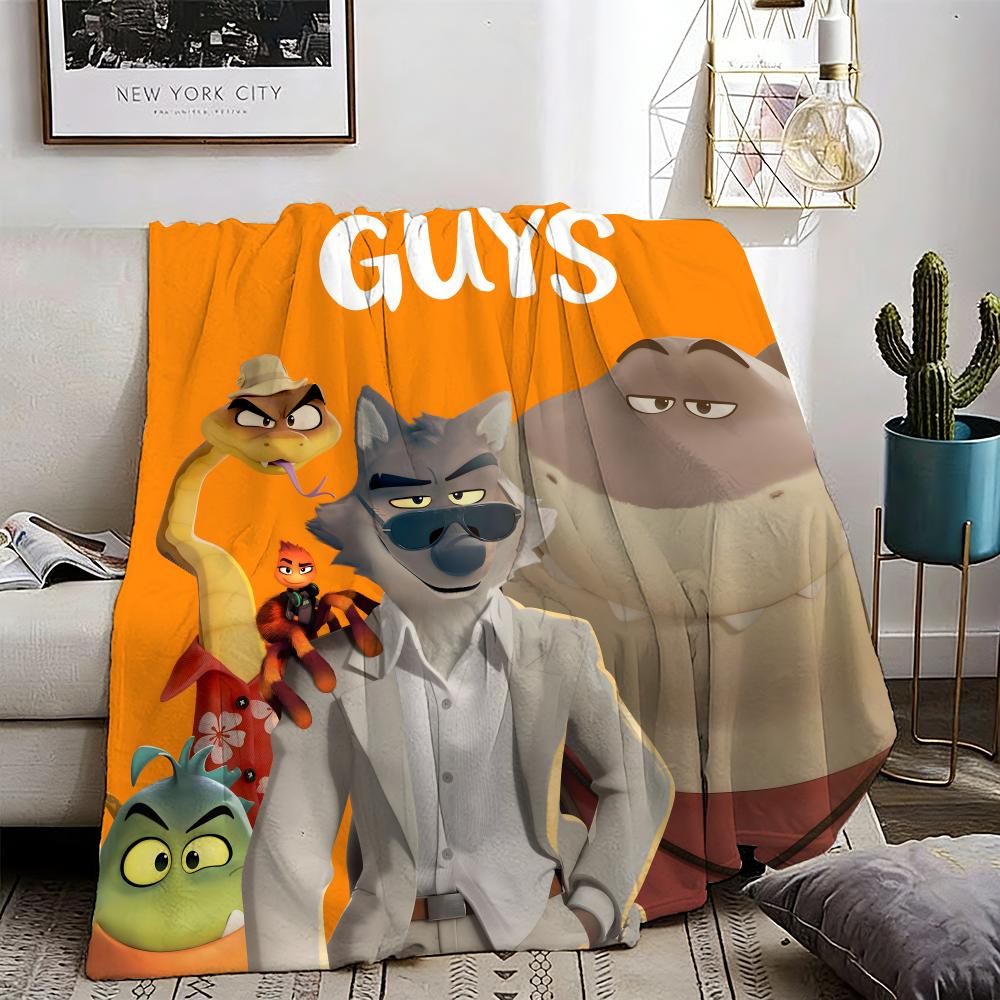The Bad Guys Throw Lightweight 240g Flannel Blanket Soft Skin-friendly for Summer Cooling 75X95CM