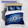Set Lenzuola 3 Pezzi Stampato Chelsea FC Morbido Delicato sulla Pelle Lavabile Copripiumino e Federe Set Tutte le Stagioni Camera da Letto