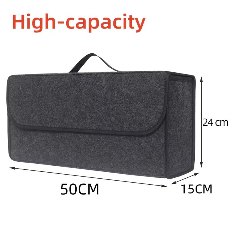 Large Car Trunk Organizer Soft Felt Storage Box Boot Storage Bag Auto Storage Tool Accessories