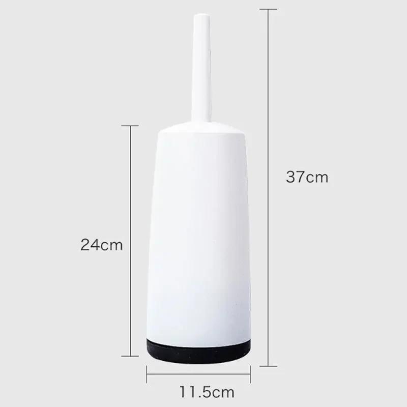 Long Handle Toilet Brush with Standing Holder, Anti Splash Plastic WC Barthroom Accessories