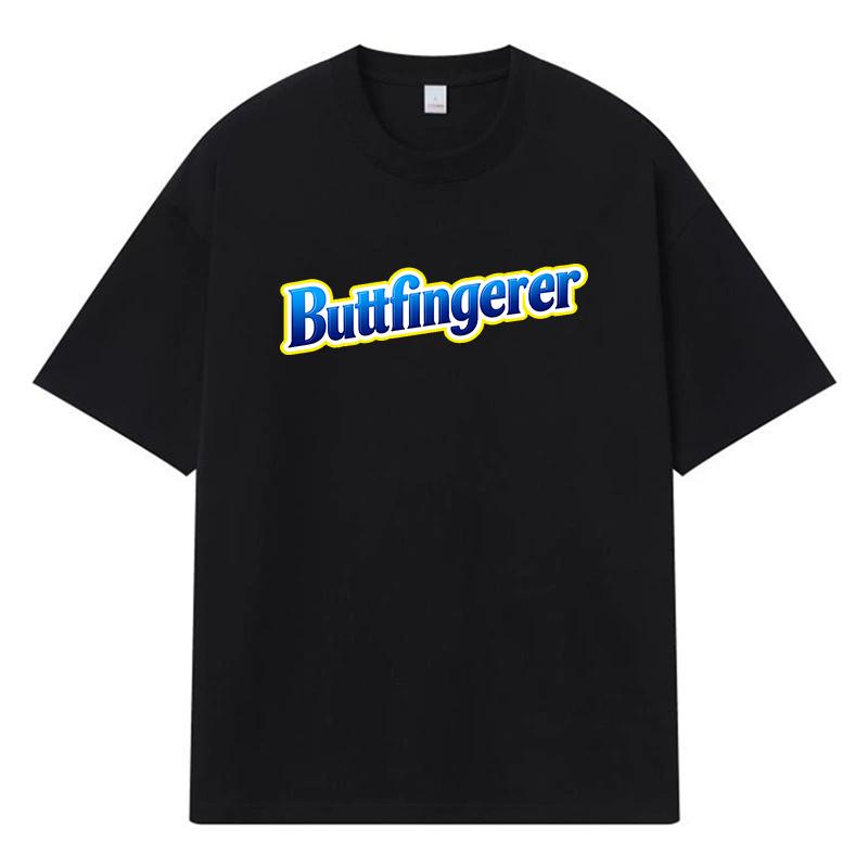 2026 Buttfingerer Printed Graphic Y2k Harajuku Streetwear 100% Cotton T Shirt Casual Oversized Summer Men T-shirt