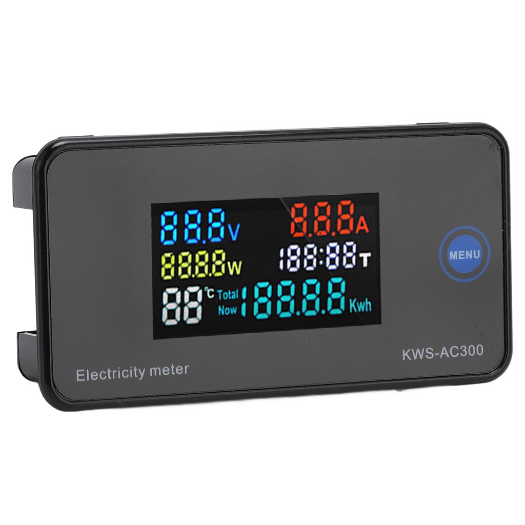 Digital Voltmeter Ammeter Colorful LCD Display AC Current Voltage AC50‑300V Ampere Meter for Household Appliances