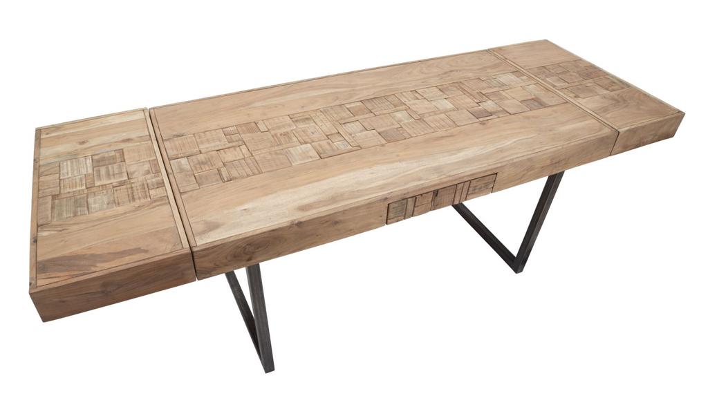 Dinner Table Mumbai expandable Cm 160x90x77-Total Lenght cm 240 (Acacia Nilotica)