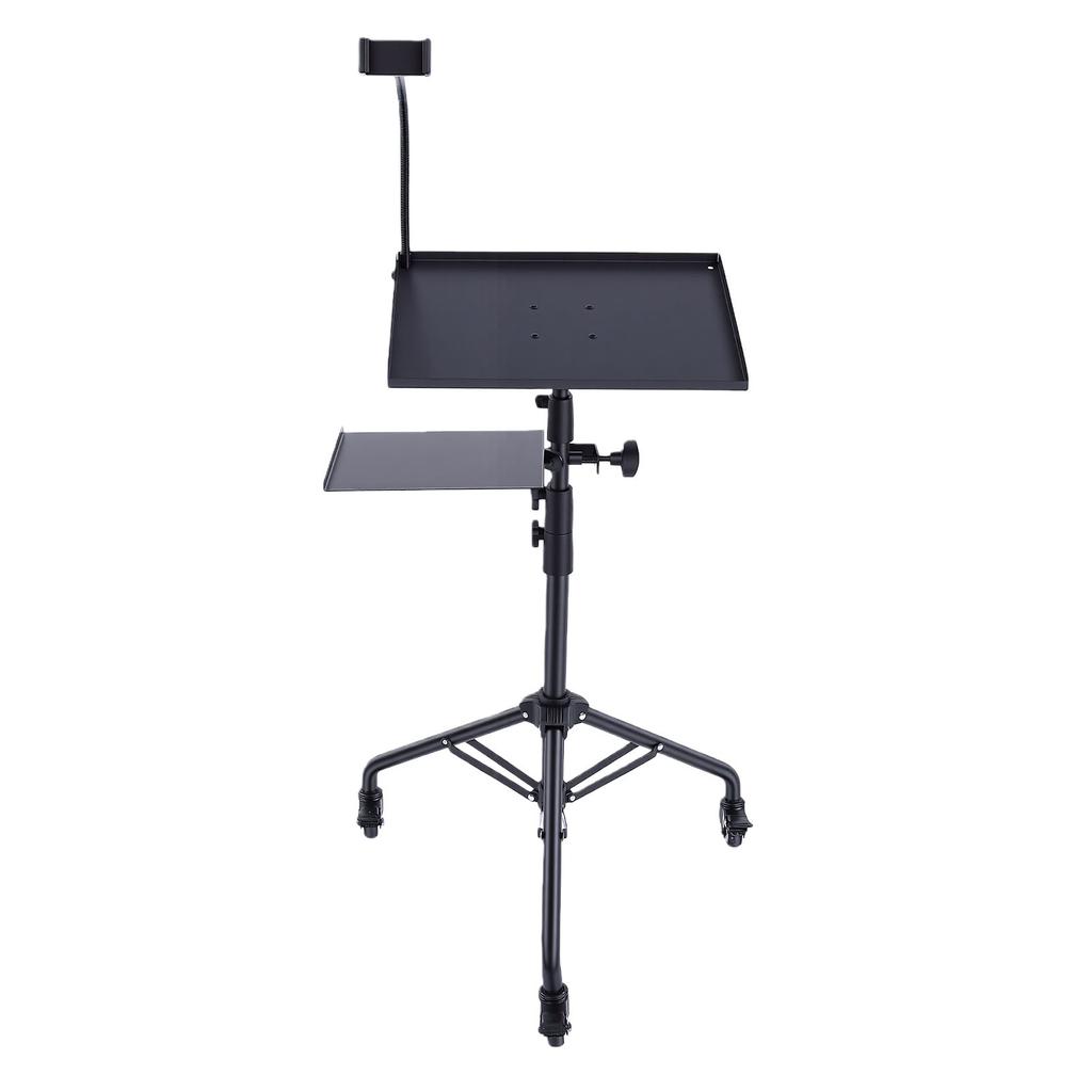 Laptop Projector Tripod Stand Adjustable Height 28 51.2 Inch Portable Tablet Tripod Stand with Casters and Phone Holder