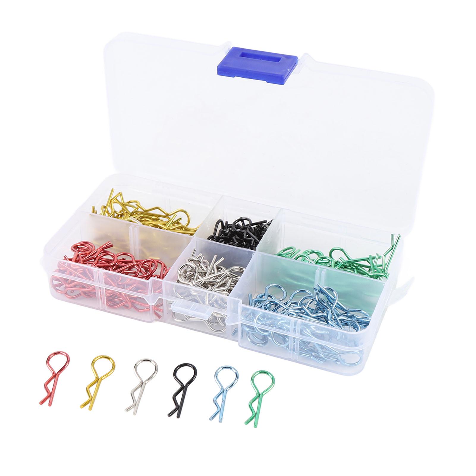 

180 шт. Кліпси для кузова радіокерованої машини Кольорові Металеві Штифти R-подібної форми проти деформації Набір для 110 112 RC