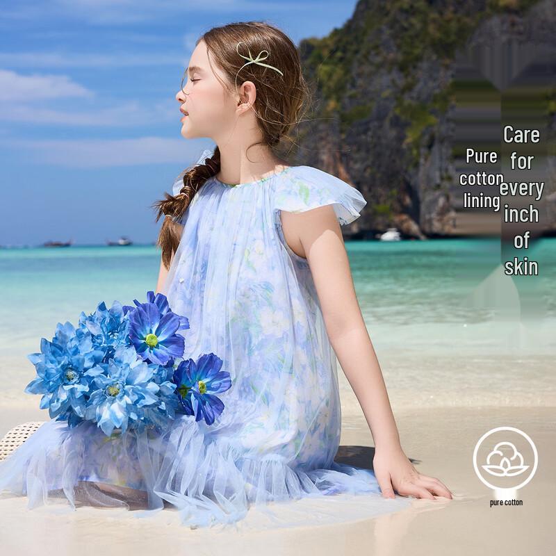ASK JUNIOR Girls  Summer Mesh Princess Dress 120