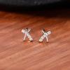 Silver Needle Earrings Women's New Trendy Niche Design High-end Earrings, Ear Holes and Small Earrings.