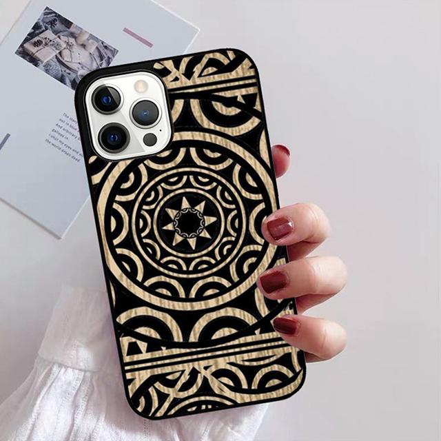 Maori Samoan Polynesian Tribal Phone Case for iPhone 11 12 13 14 Pro Max Mini XR XS SE 2020 6 7 8 Plus Samsung S21 S22 Coque