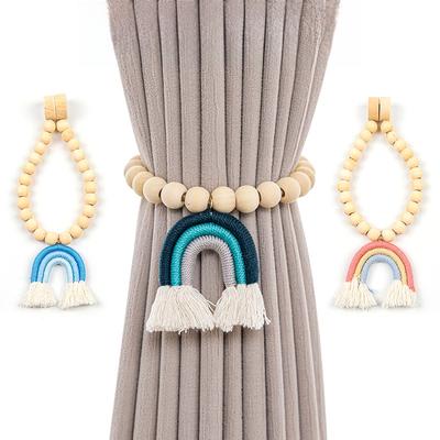 Modern Rainbow Tassel Magnetic Curtain Tieback Holdback No Drilling Required Decorative Curtain Holder