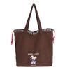 New fashion Korean version of college style cute shoulder bag large capacity simple and versatile corduroy handbag