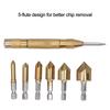 6pcs 90 Degree Countersink Drill Bit Set 5 Flute Chamfering Tool  Woodworking Drilling