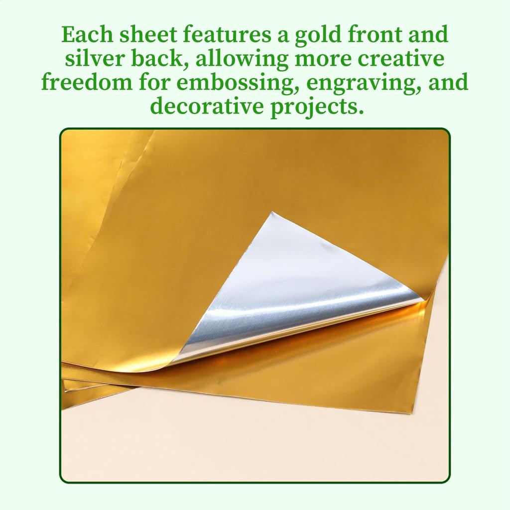 20pcs Gold Embossed Paper 5.9x5.9 Inch Gold Aluminum Foil Embossing foil sheets Premium Metallic Foil Sheets For DIY Art Crafts