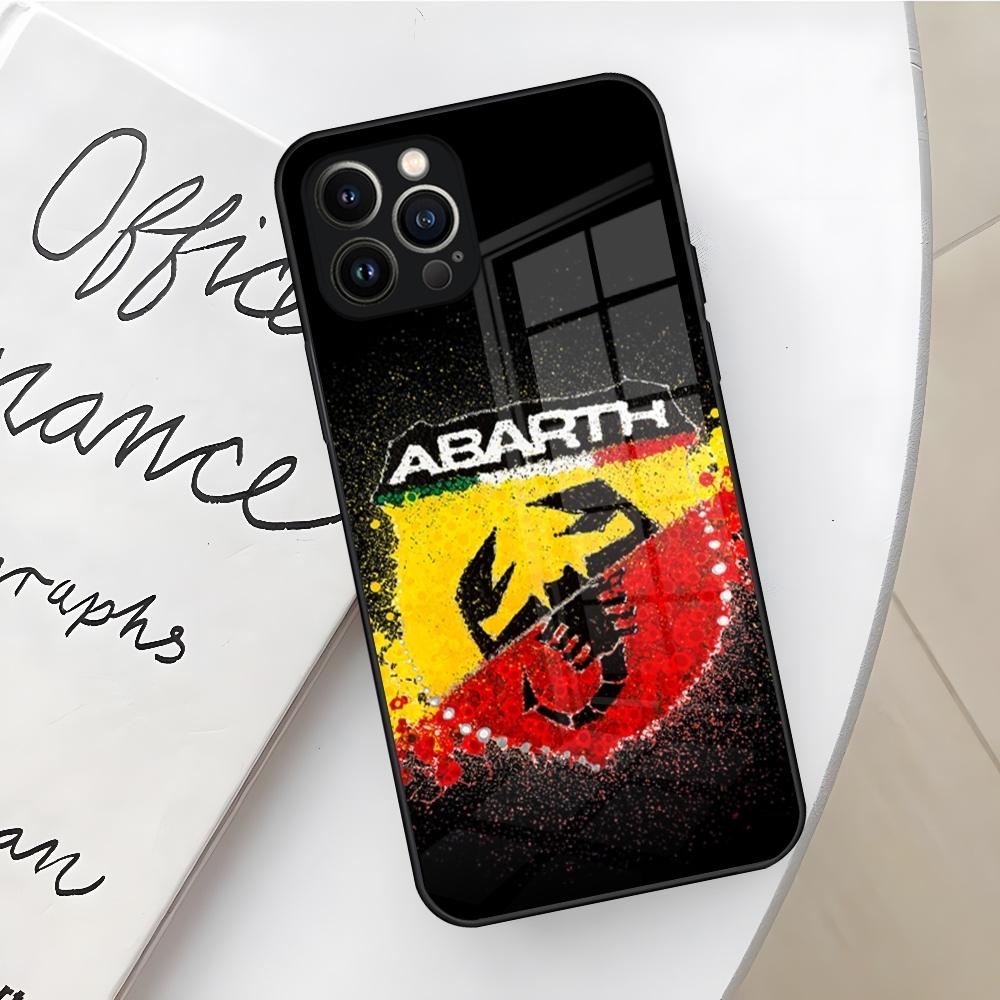 ABARTH Italy Car Phone Case for Iphone 16 15 14 12 11 13 Pro Max Mini X Xr Xs Se 8 Puls glass Cover