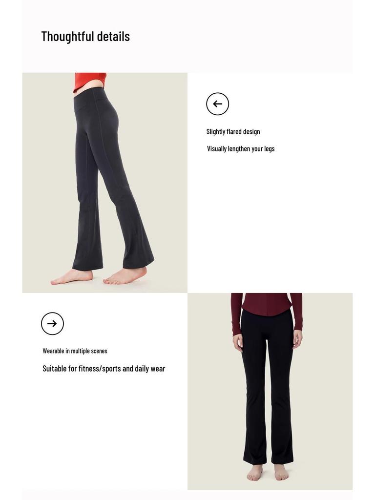 2024 High Waist Petite Micro Flare Yoga Pants - Hip Lifting Sports Fitness Wear for Women