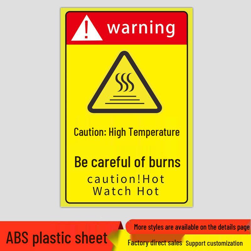 High Temperature Warning Sign: Caution - Hot Surface, Do Not Touch, Avoid Burns.