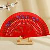 Folding Fan Wood Spanish Fan For Dancing Printing Hand Folding Fan Home Decorations