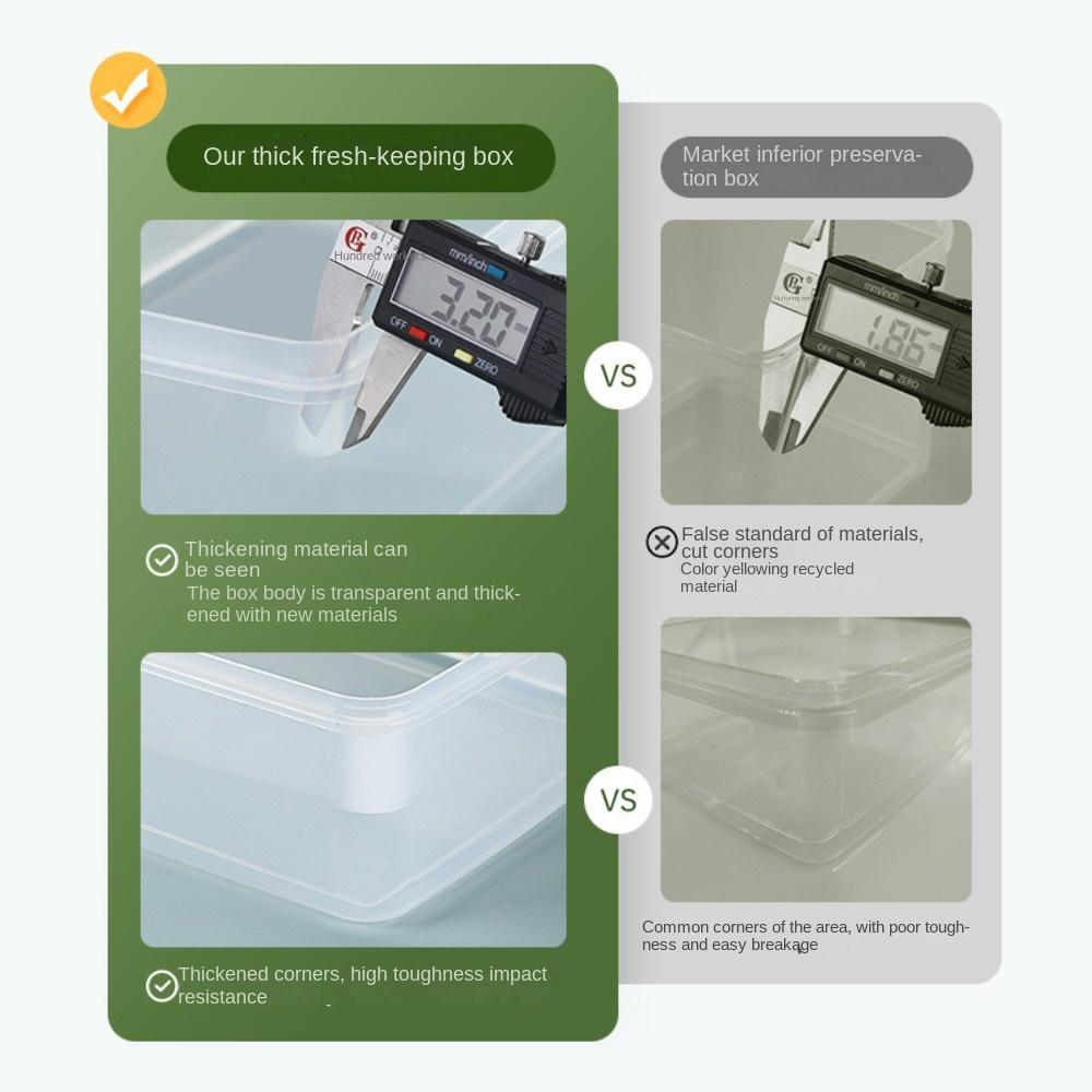 Resuable Kitchen Storage Box Rectangular Food Sealed Case Transparent Storag Box  Kitchen Organizer