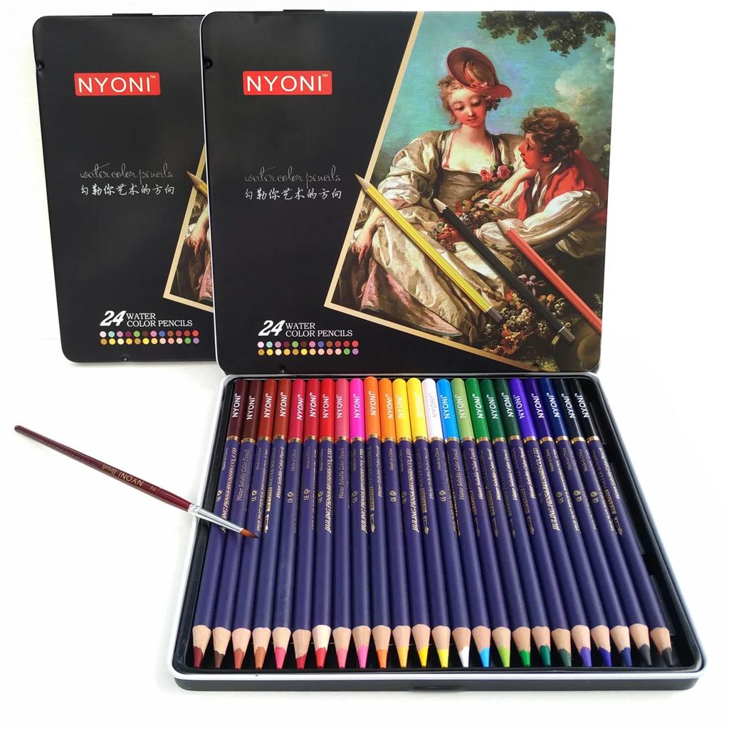 12/24/36/48/72 Colors Watercolor Pencil Professional Soft Water Soluble Colored Pencils For Painting Student Artist Art Supplies