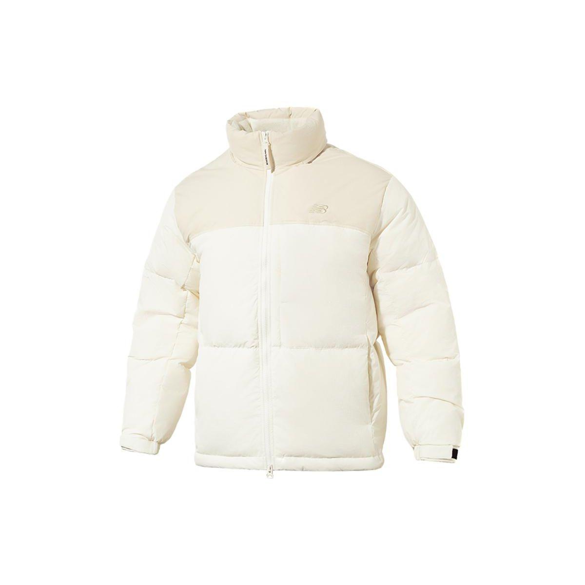 

Пуховик New Balance с цветными блоками на молнии с капюшоном, верхняя одежда унисекс, белый NPD49011-WT