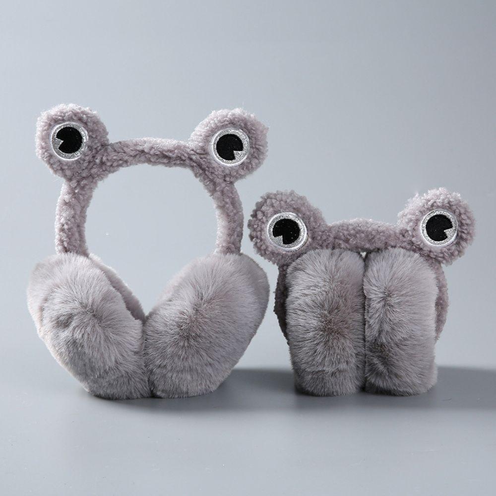 Design Solid Color Frog Bear Ear Women Ear Muff Korean Style  Ear-flap Children Ear Cover Plush