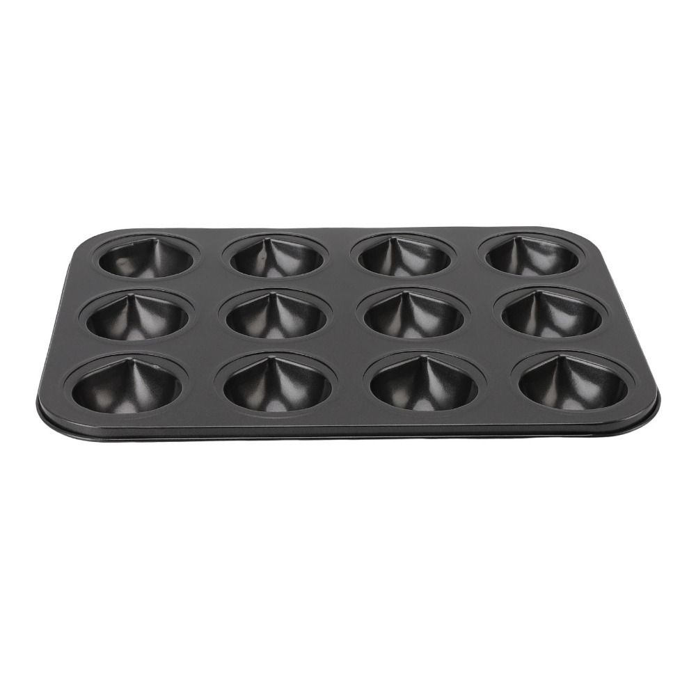 12 Cavity Muffin Cake Pan Carbon Steel Nonstick Baking Pan Desserts Muffin Puddings Candy