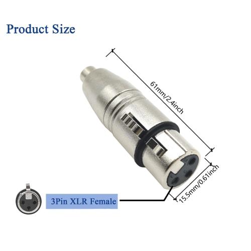 VolutyTek RCA To XLR Female Headphone Adapter, 2-Piece Set