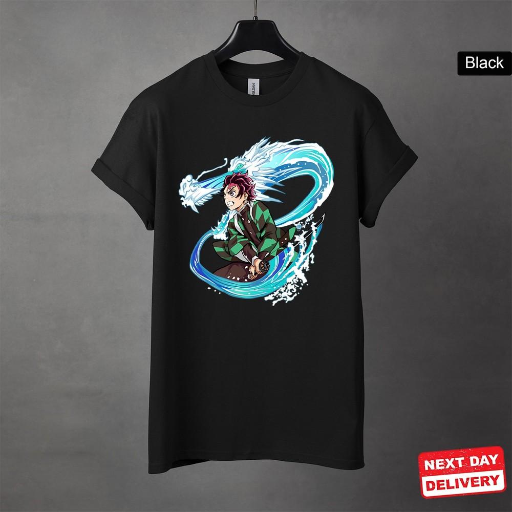 Demon Slayer T-Shirt – Tanjiro Water Breathing Dragon Anime Graphic Tee Unisex T-Shirt