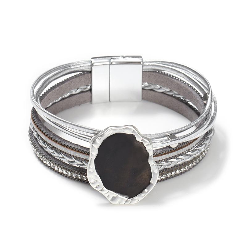 

Кожаный браслет ручной работы для женщин, аксессуары в стиле бохо