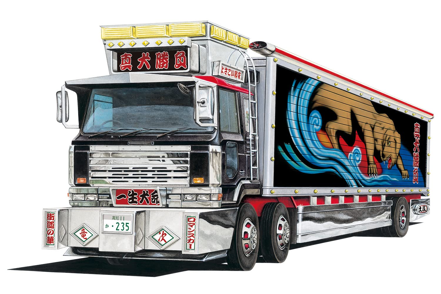 Aoshima Bunka Kyozai Mini Deco NEXT Series 4 True Dog Showdown Refrigerated Plastic Model Kit Co., Ltd. (AOSHIMA) 1/64 No. (Large Truck)