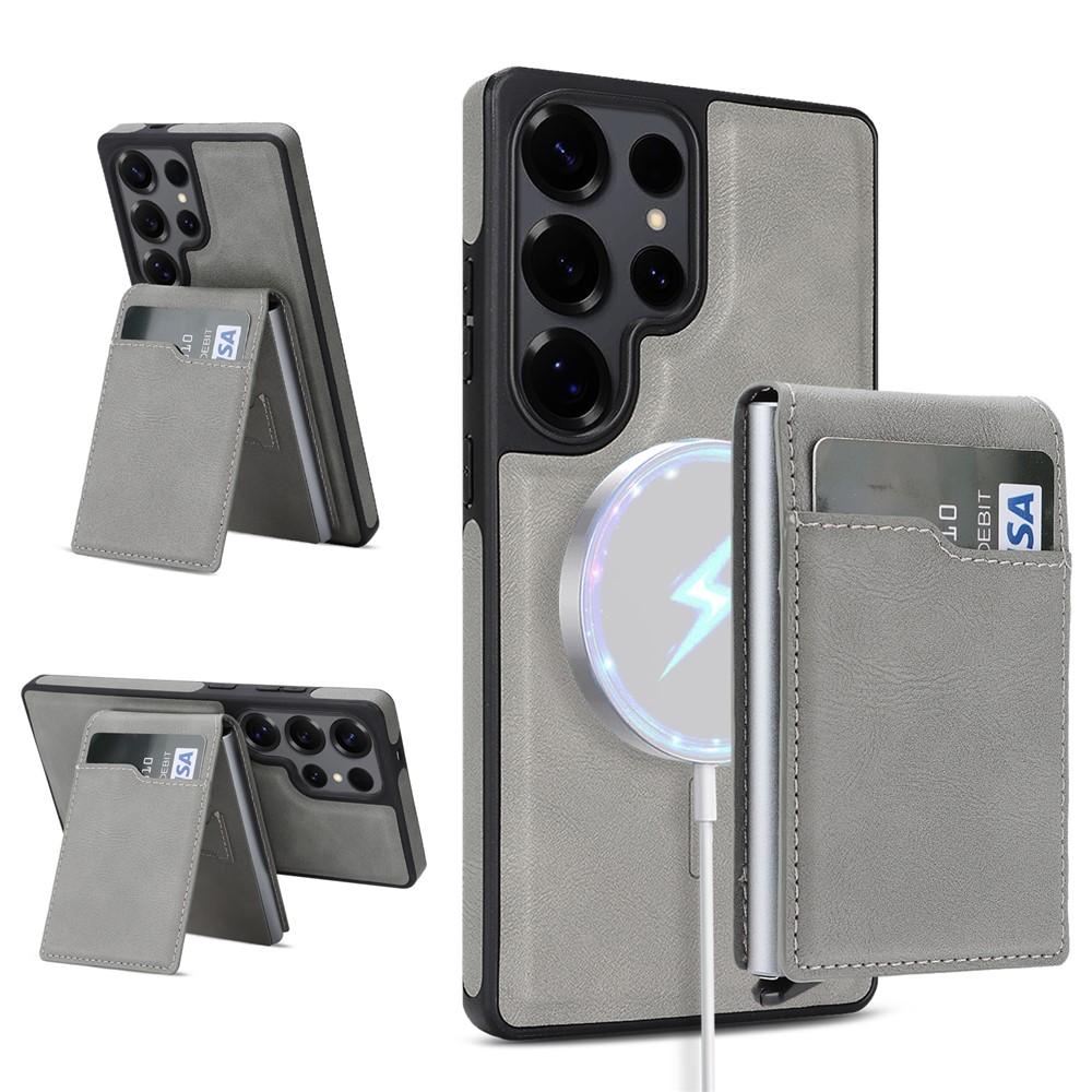 Case for Galaxy S26 Ultra - Leather/PU, Gray, With Stand