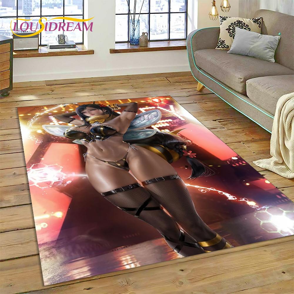 Cartoon Character Sexy Lace Girls Cute Anime Rug Carpet for Living Room Bedroom Home Decor,Non-slip Decoration for Sofa Doormat