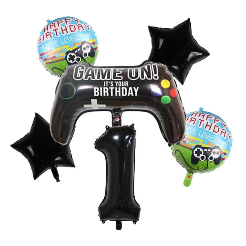 

Gamepad Balloons Game On with Black Digit Number Balloon Children s Birthday Party Decorations Game Theme Party Supplies Other