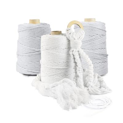 DQPP | Premium MACRAMEE GARN | 100m | 5mm | Hellgrau | 100% Baumwolle | Kordel Natur | Baumwollgarn Baumwollseil | DIY Handwork Decoration