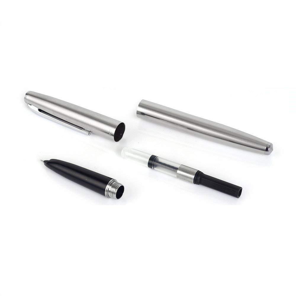 Gullor Stainless Steel EF Nib Classic Fountain Pen Set with Ink Converter