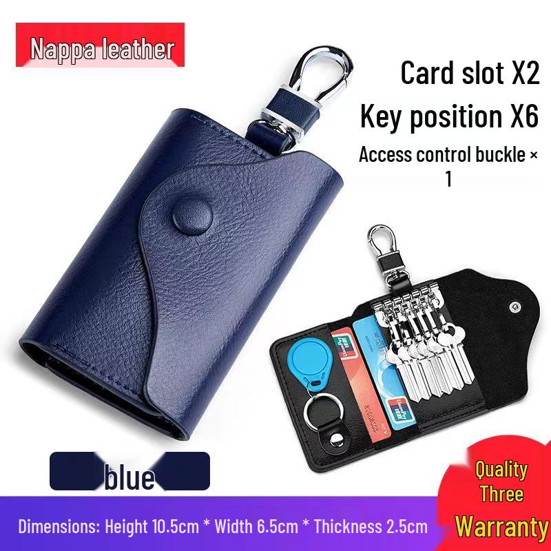 Men's Genuine Leather Large Capacity Key Holder - Multi-functional Waist Hanging Key Case for Home Use