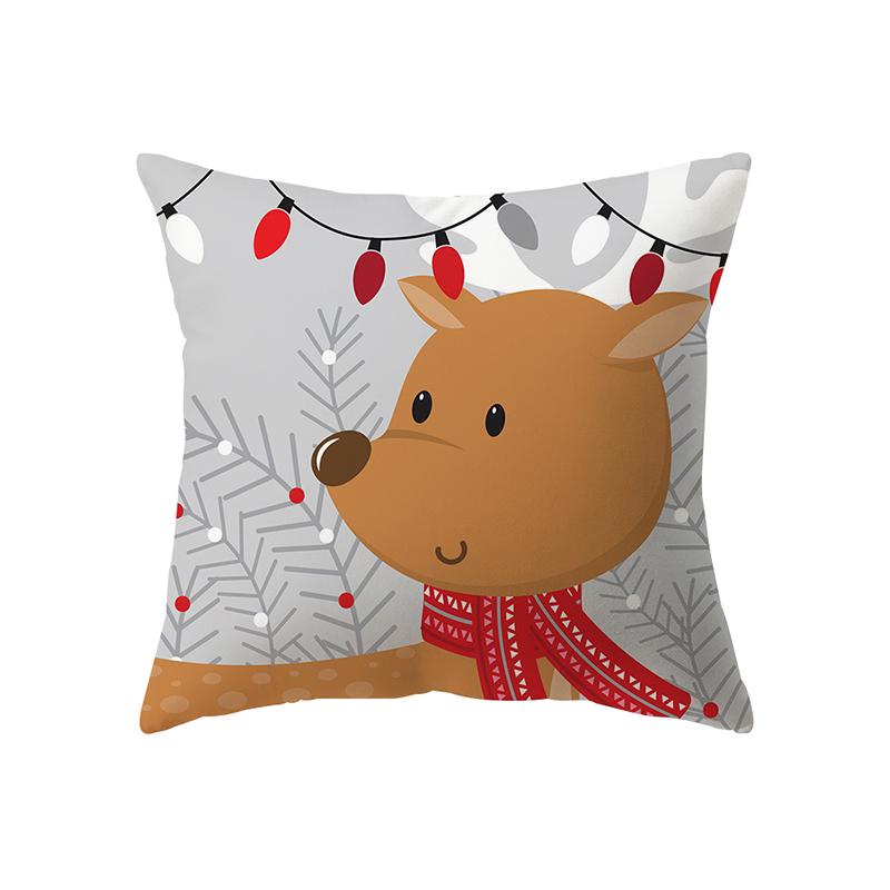 Merry Christmas Cute Santa Claus Snowman Print Pattern Cushion Cover Home Living Room Sofa Decoration Pillow Pillow Cover