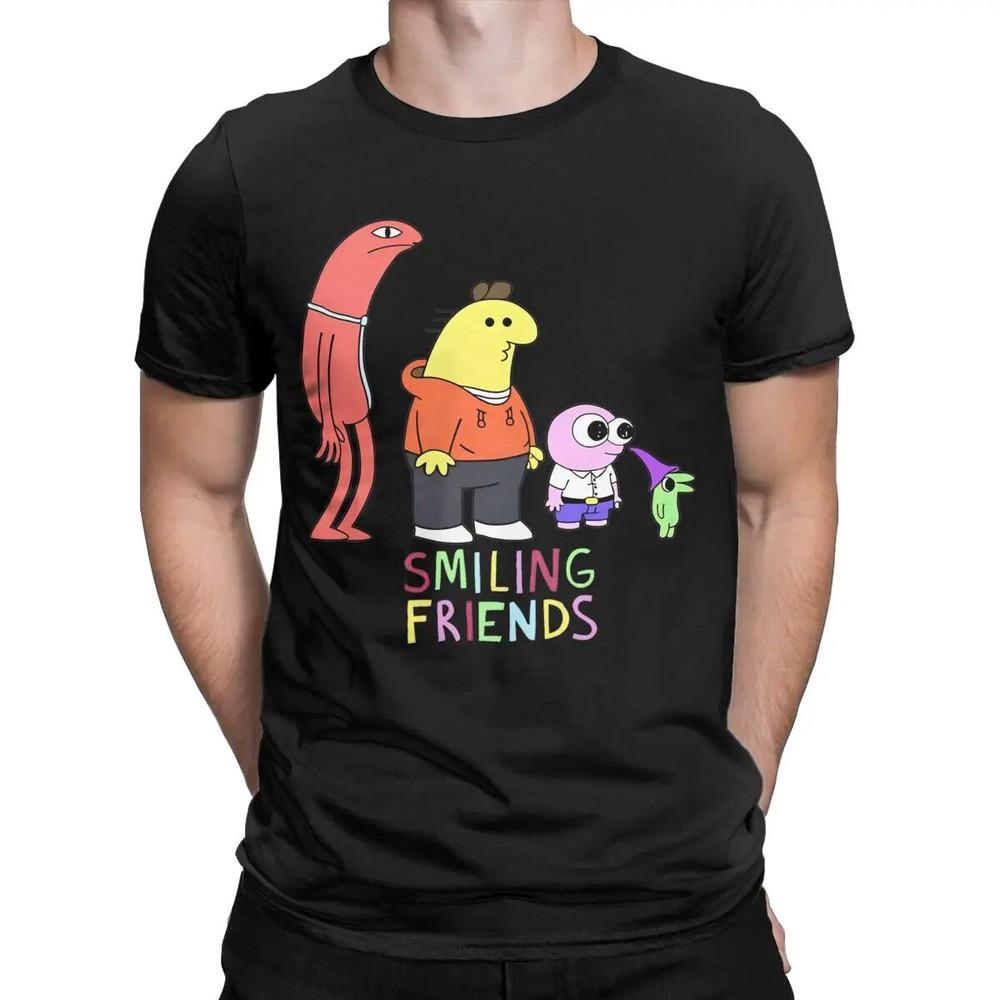 

Summer Men Women Smiling Friends Cartoon T Shirt Apparel Anime Cotton Tops T-shi Unisex T-Shirt XXL