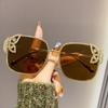 y2k Premium Diamond Crystal Butterfly Square Shaped Sunglasses For Women For For Men Designer Retro Style Sunlight Eyeglasses Punk Oversized Shades