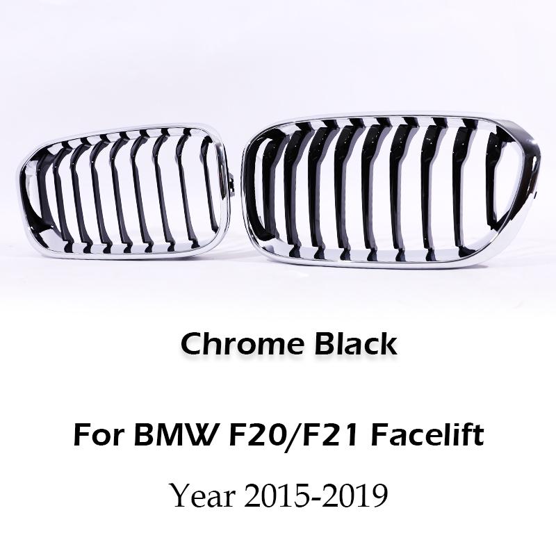 Single Slat Line Kidney Grille Gloss Matte Black Chrome M Grille For BMW 1 Series F20 F21 Facelift 2015-2019 118d 120i M135 QCYZR1