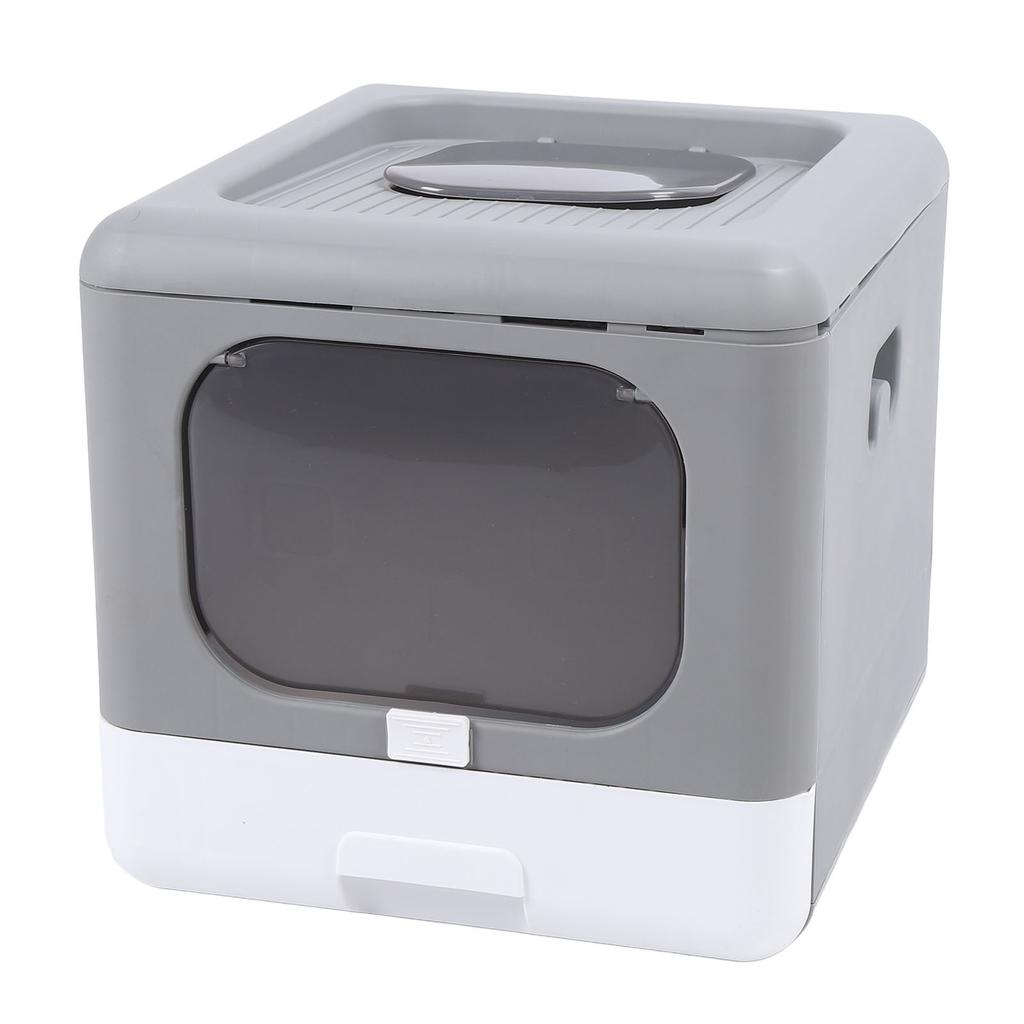 Enclosed Cat Litter Box Large Foldable Cat Potty Reduce Odor Top Entry Anti Splashing Cat Toilet